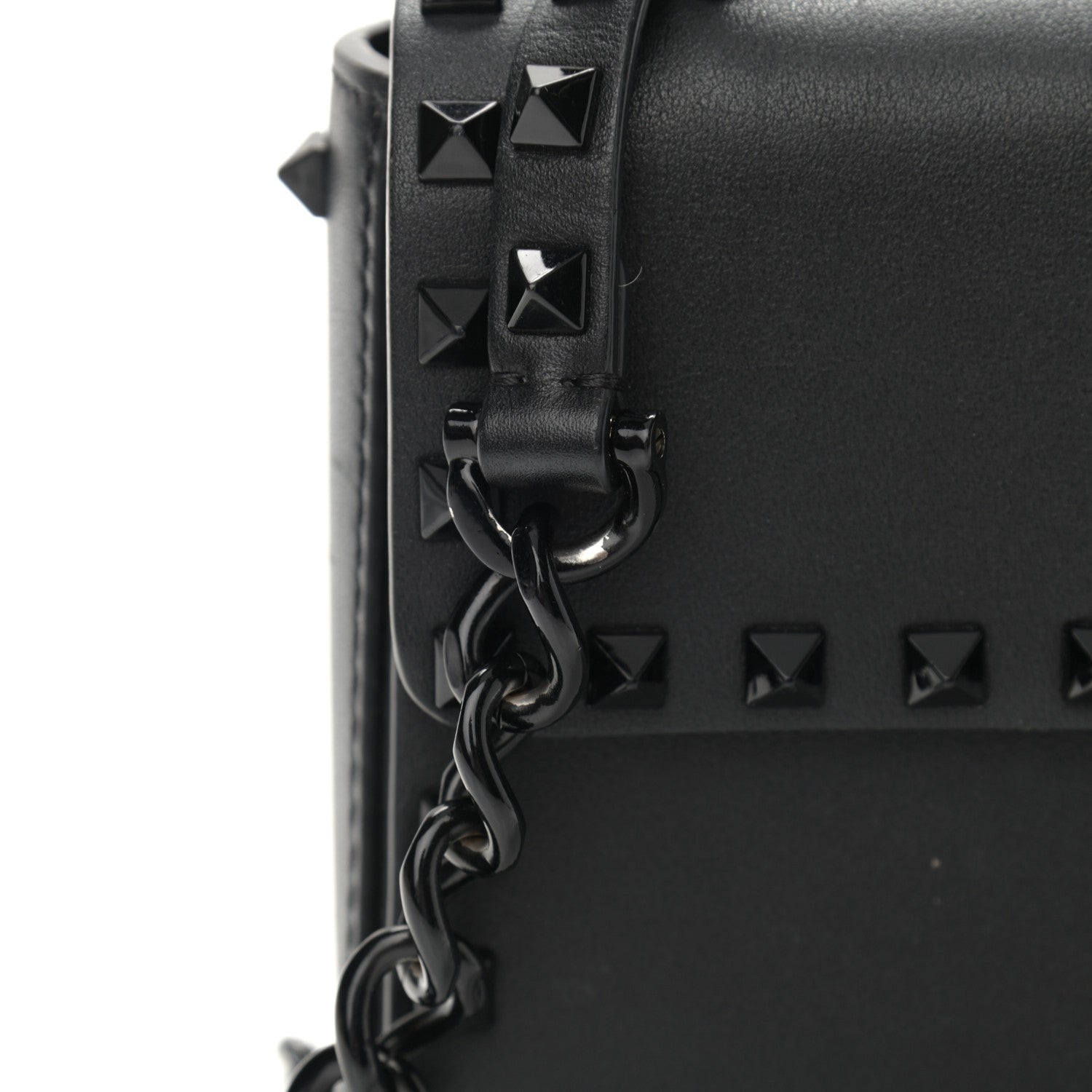 Valentino Garavani Vitello Monochrome Rockstud Flip Lock Bag Black 12 of 15
