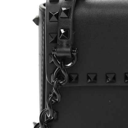Valentino Garavani Vitello Monochrome Rockstud Flip Lock Bag Black 12 of 15