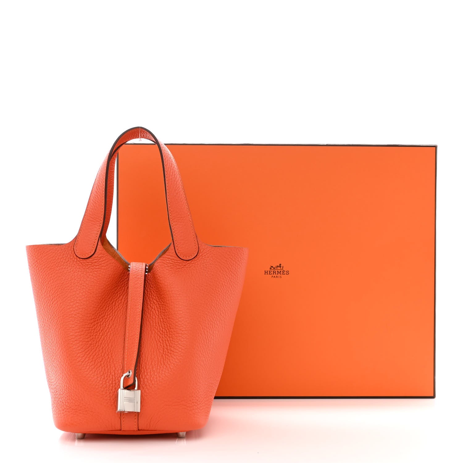 Hermes Taurillon Clemence Picotin Lock 18 PM Orange 12 of 12