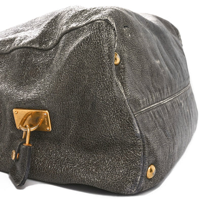 Prada Cervo Lux Shoulder Bag Dark Grey 8 of 9