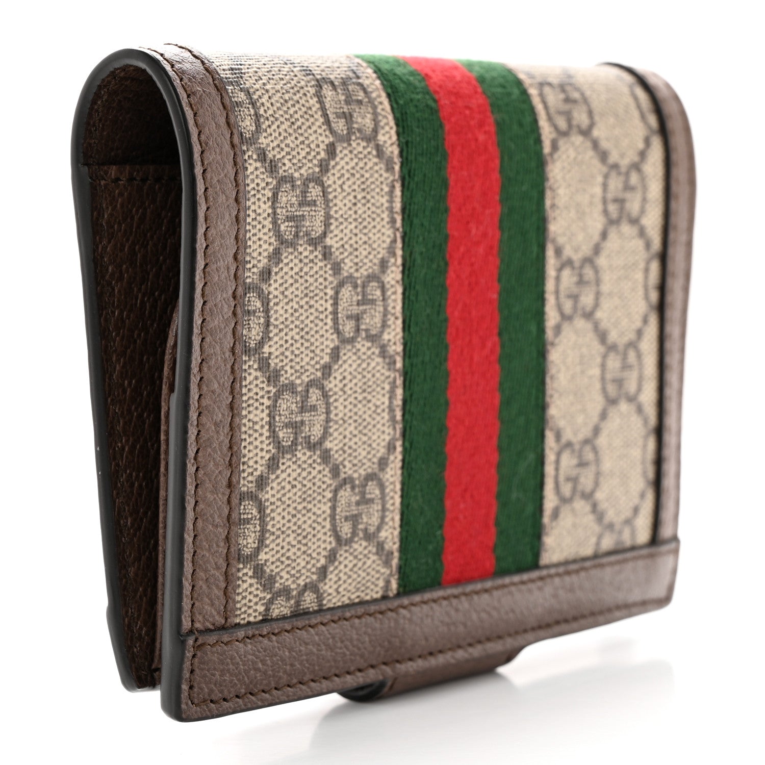Gucci GG Supreme Monogram Web Ophidia Passport Case Beige New Acero 3 of 8
