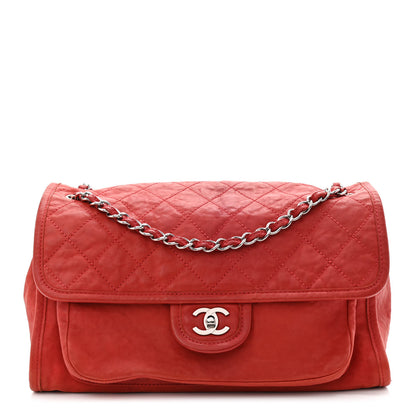 Chanel Ultra Soft Suede Calfskin Natural Beauty Flap Bag Red 1 of 10
