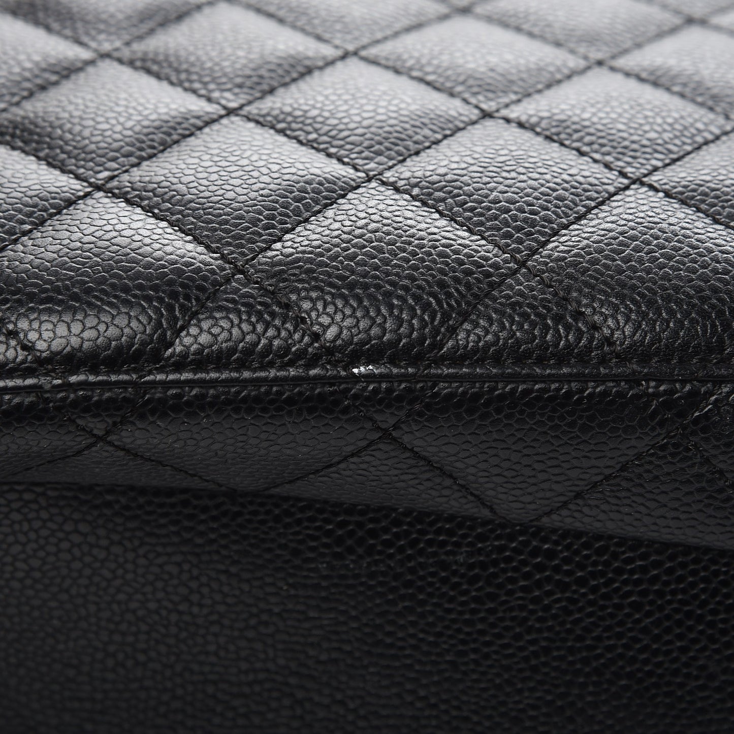 Caviar Quilted Grand Shopping Tote GST Black