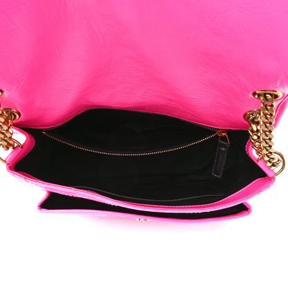 Saint Laurent Crinkled Calfskin Matelasse Monogram Medium Niki Chain Satchel Rose Glow 5 of 12