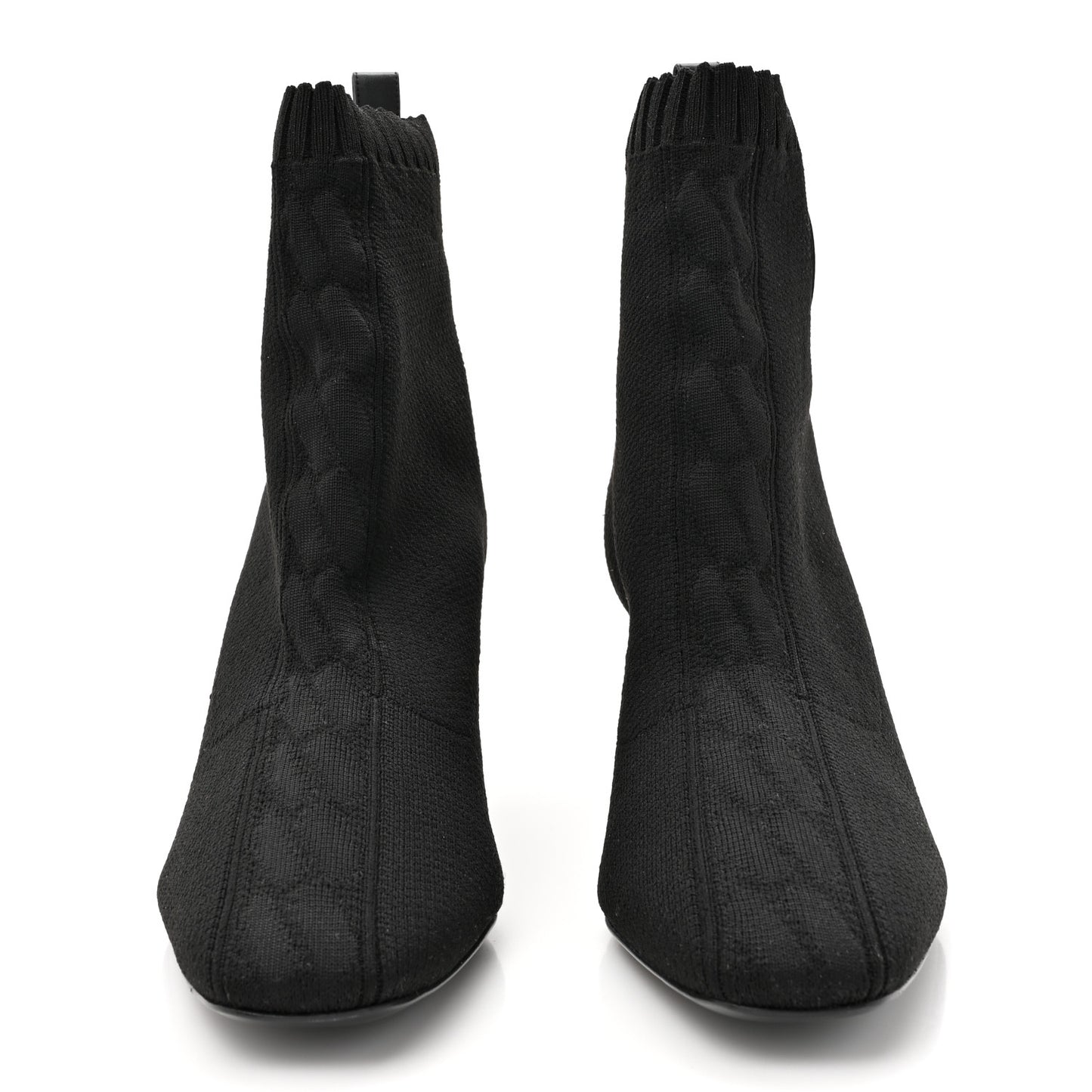 Knit Calfskin Volver 60 Ankle Boots 39.5 Black