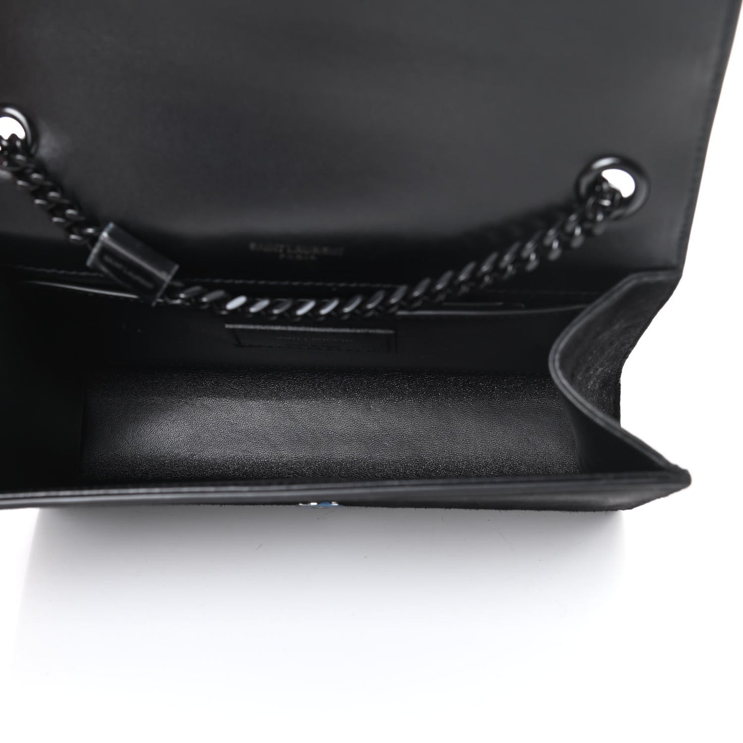 Suede Crystal Small Classic Monogram Kate Satchel Black
