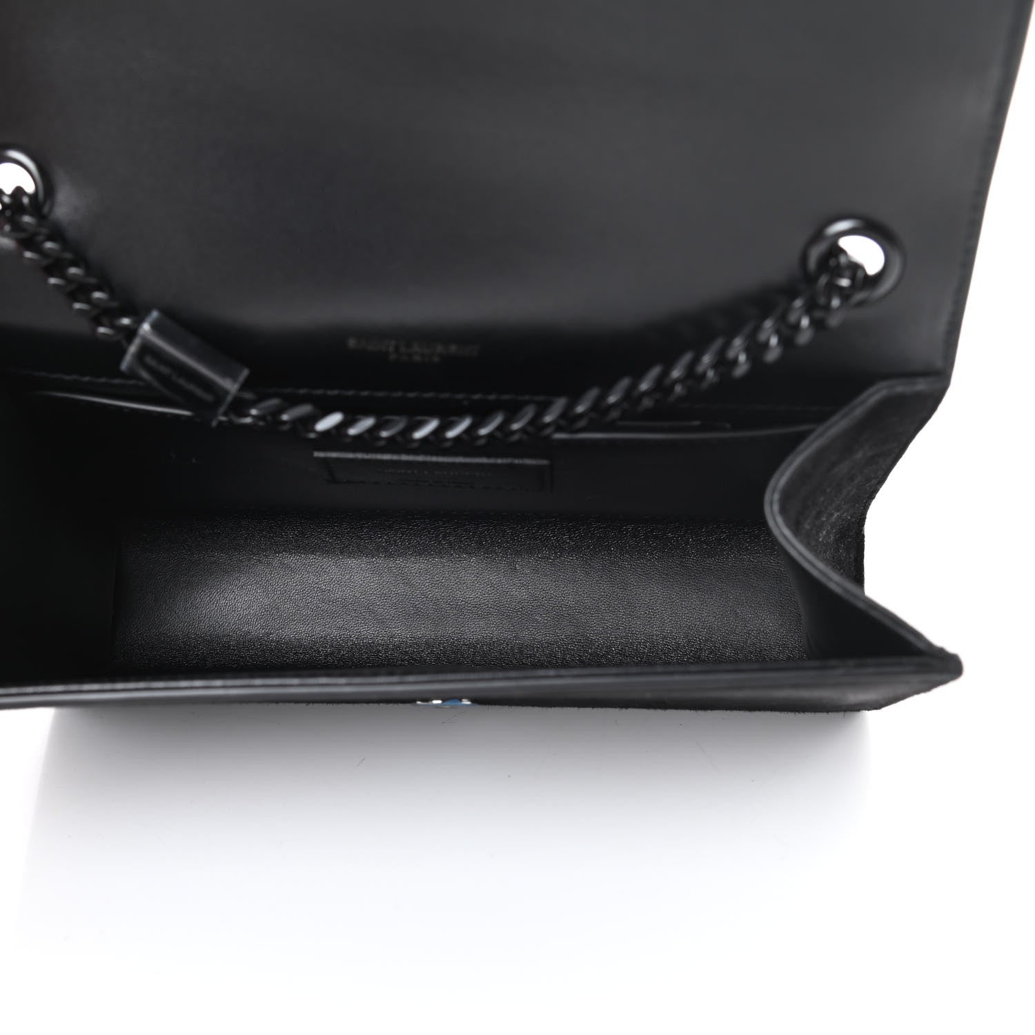 Saint Laurent Suede Crystal Small Classic Monogram Kate Satchel Black 5 of 11