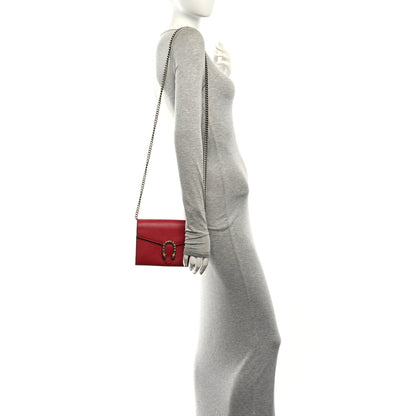 Gucci Calfskin Mini Dionysus Chain Wallet Hibiscus Red 2 of 10