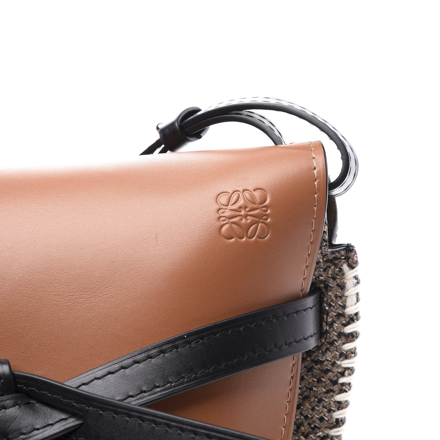 Calfskin Tweed Small Gate Crossbody Bag Tan