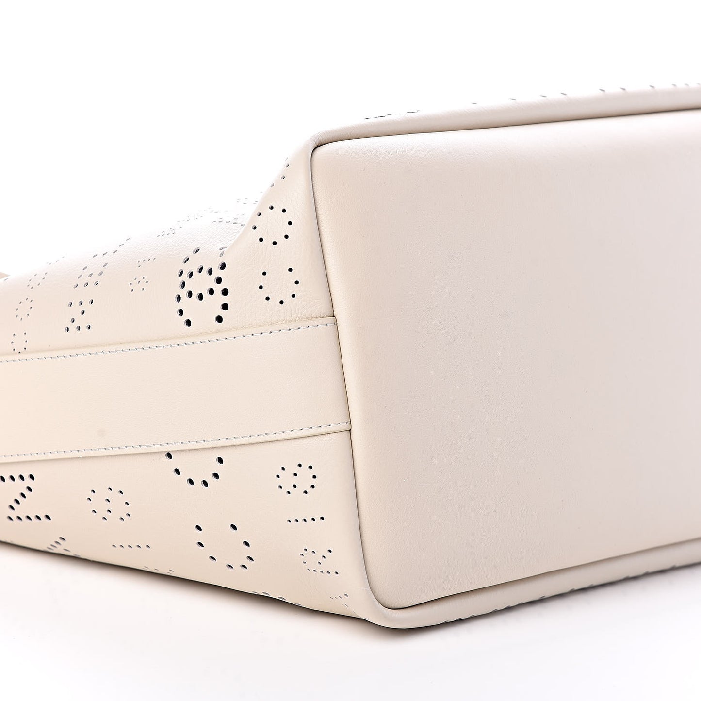 Calfskin Eyelet Large Shopping Tote Ivory