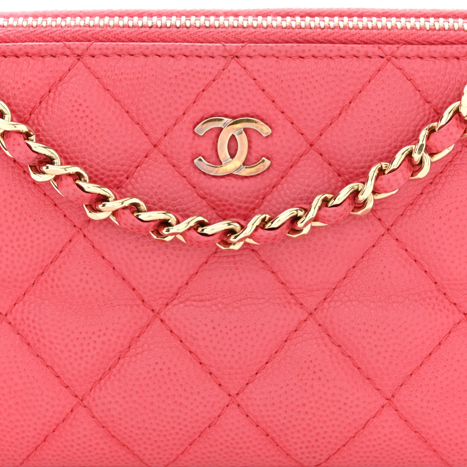 Chanel Caviar Quilted Small Clutch With Chain Pink 11 of 17