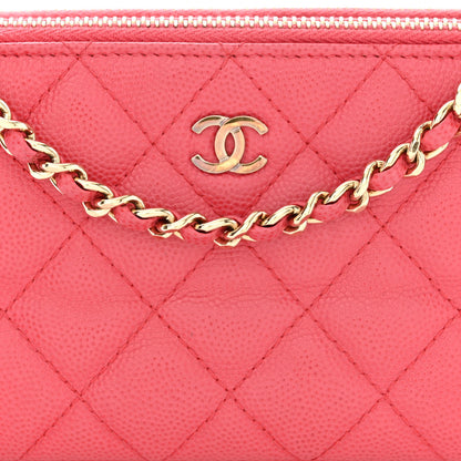 Chanel Caviar Quilted Small Clutch With Chain Pink 11 of 17