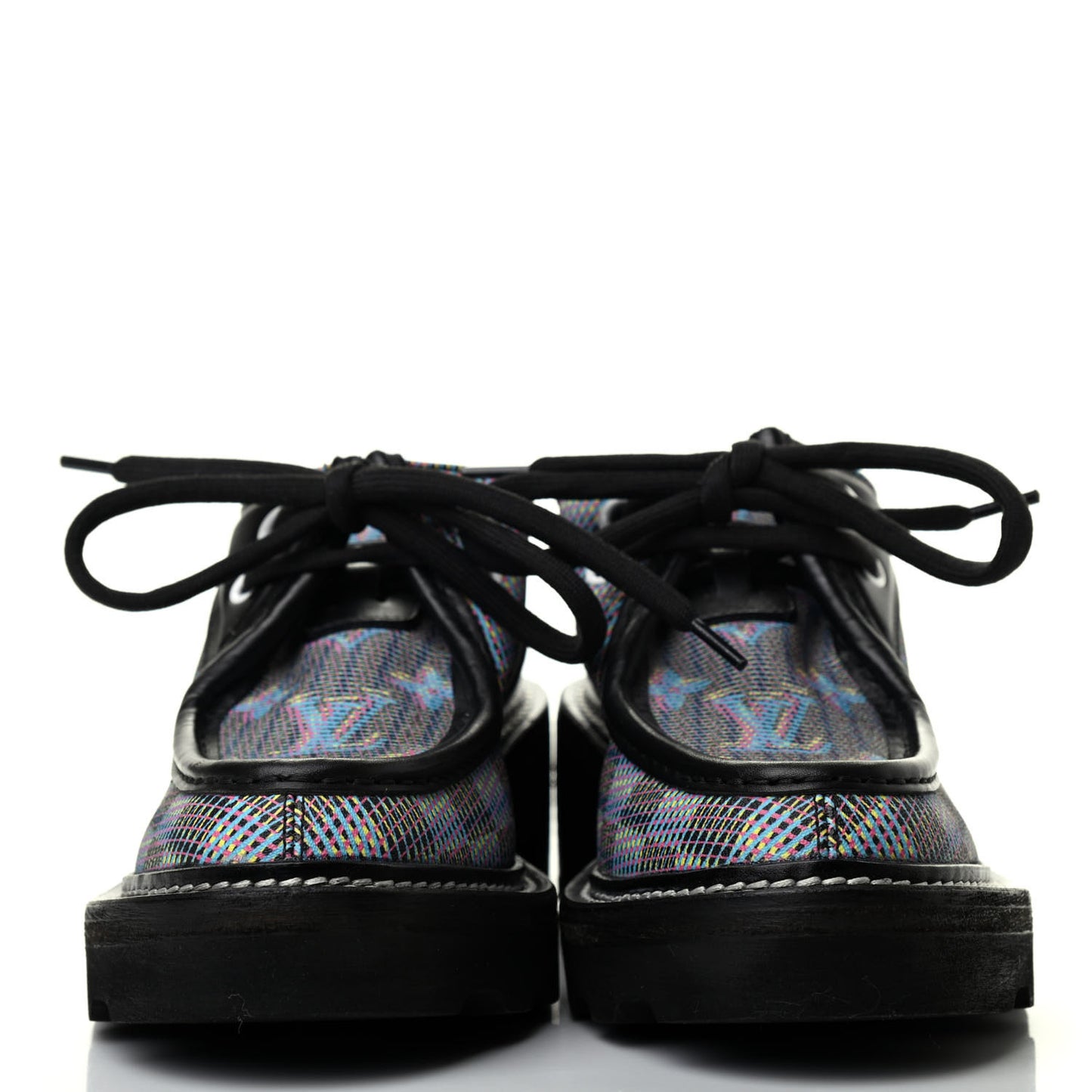 Damier LV Pop Beaubourg Platform Derby Shoes 35 Blue