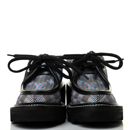 Louis Vuitton Damier LV Pop Beaubourg Platform Derby Shoes 35 Blue 2 of 4