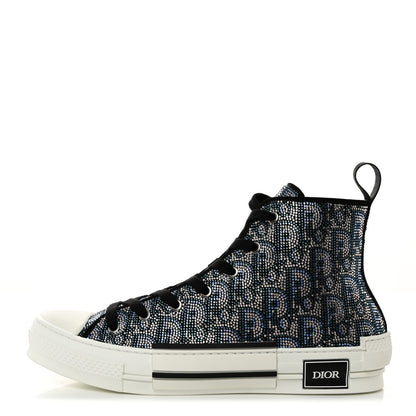 Christian Dior Oblique Strass Mens B23 High Top Sneakers 43 Blue 1 of 8