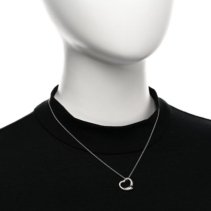 Tiffany Sterling Silver 16mm Elsa Peretti Open Heart Pendant Necklace 2 of 5