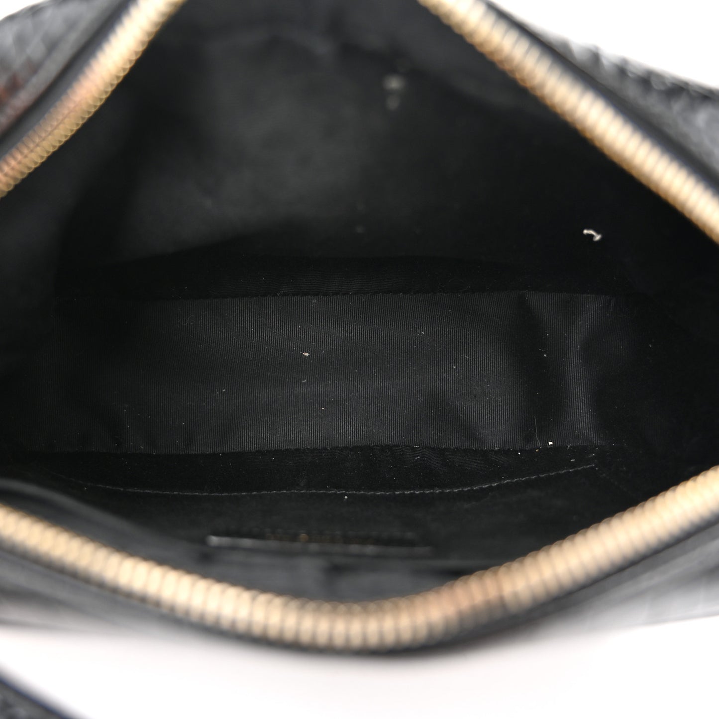 Patent Calfskin Crocodile Embossed Monogram Lou Camera Bag Black