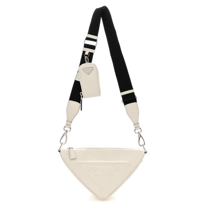 Prada Grace Lux Triangle Shoulder Bag White 1 of 14