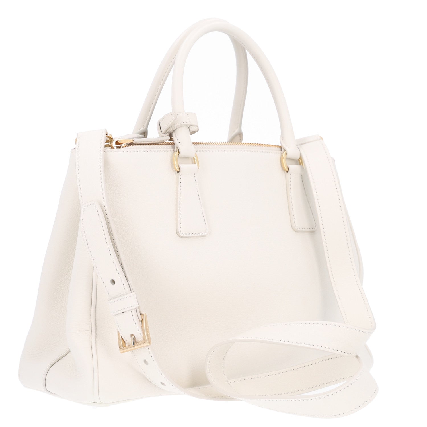 Prada Nappa Floral Applique Large Galleria Tote White Ginestra Acqua 3 of 10