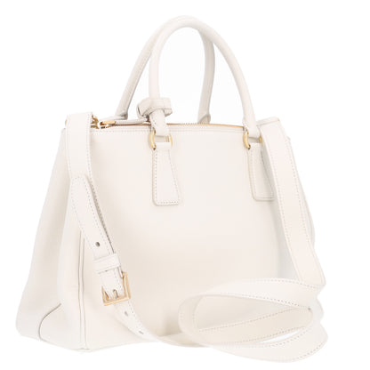 Prada Nappa Floral Applique Large Galleria Tote White Ginestra Acqua 3 of 10