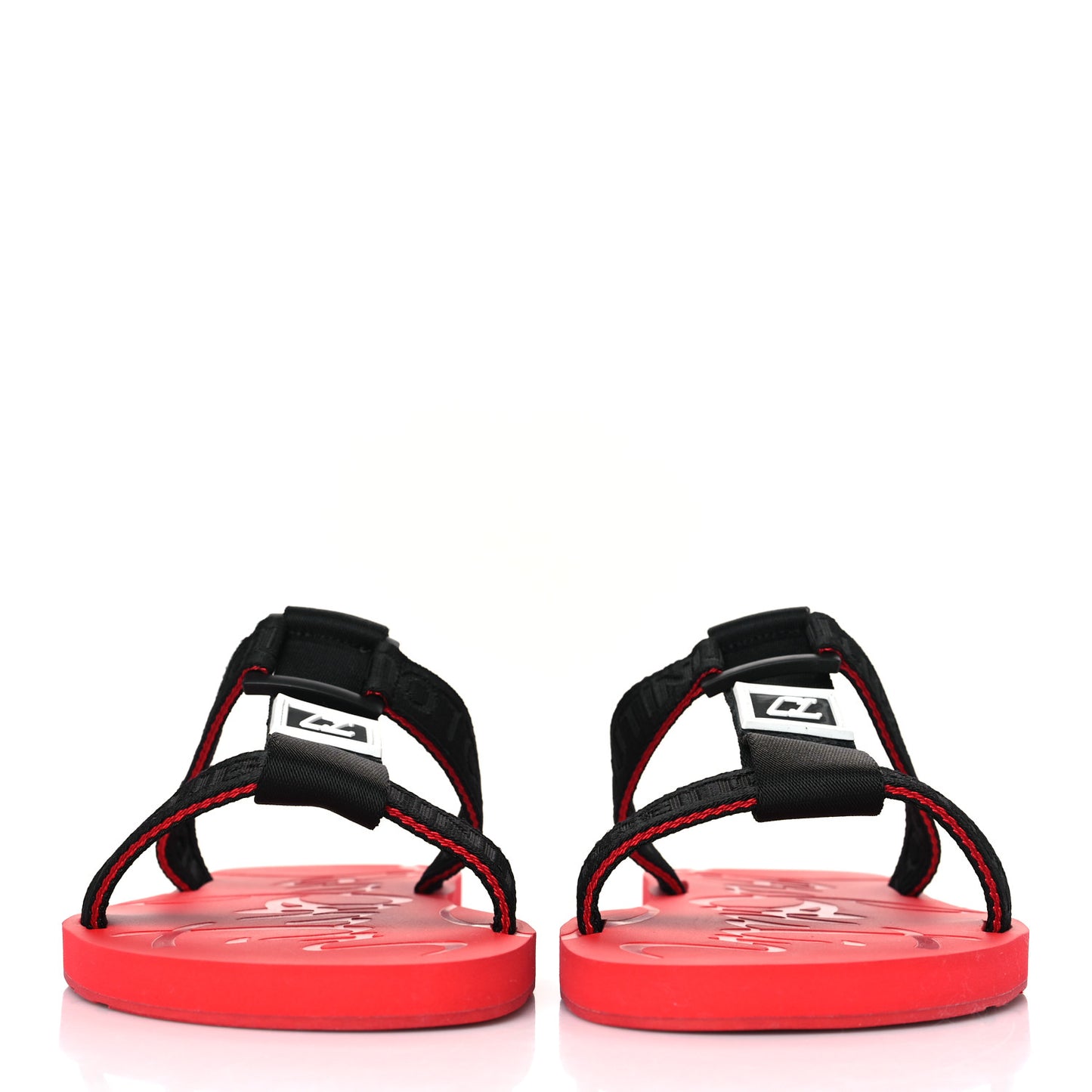 Ribbon Rubber Surf Mens Flat Sandal 44 Black Loubi