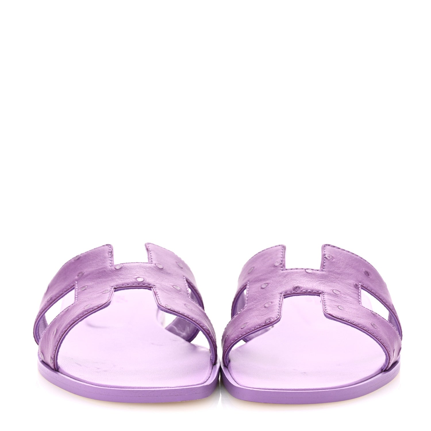 Hermes Ostrich Oran Sandals 38 Violet 3 of 10