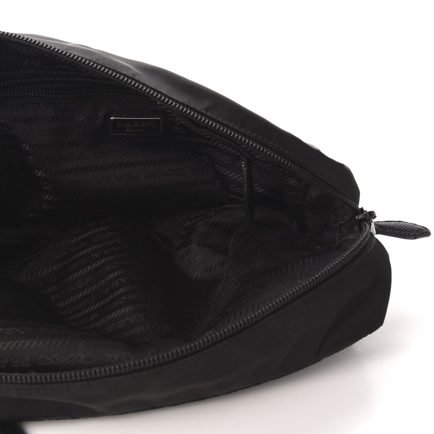 Nylon Tessuto Cosmetic Pouch Black