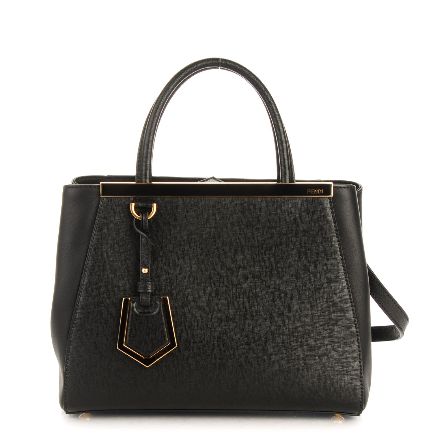 Fendi Vitello Elite Petite 2Jours Tote Black 1 of 7