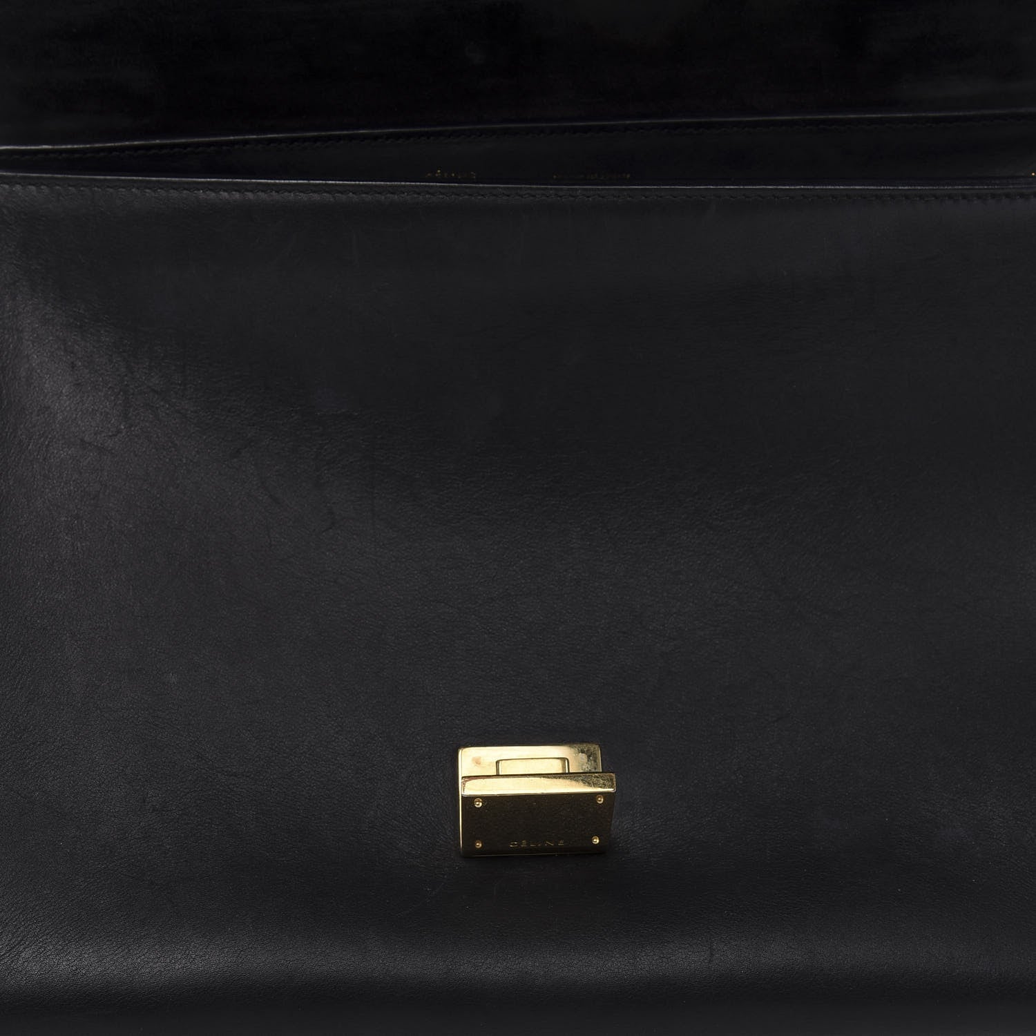 Celine Smooth Calfskin Suede Medium Bi-Color Trapeze Black 8 of 16