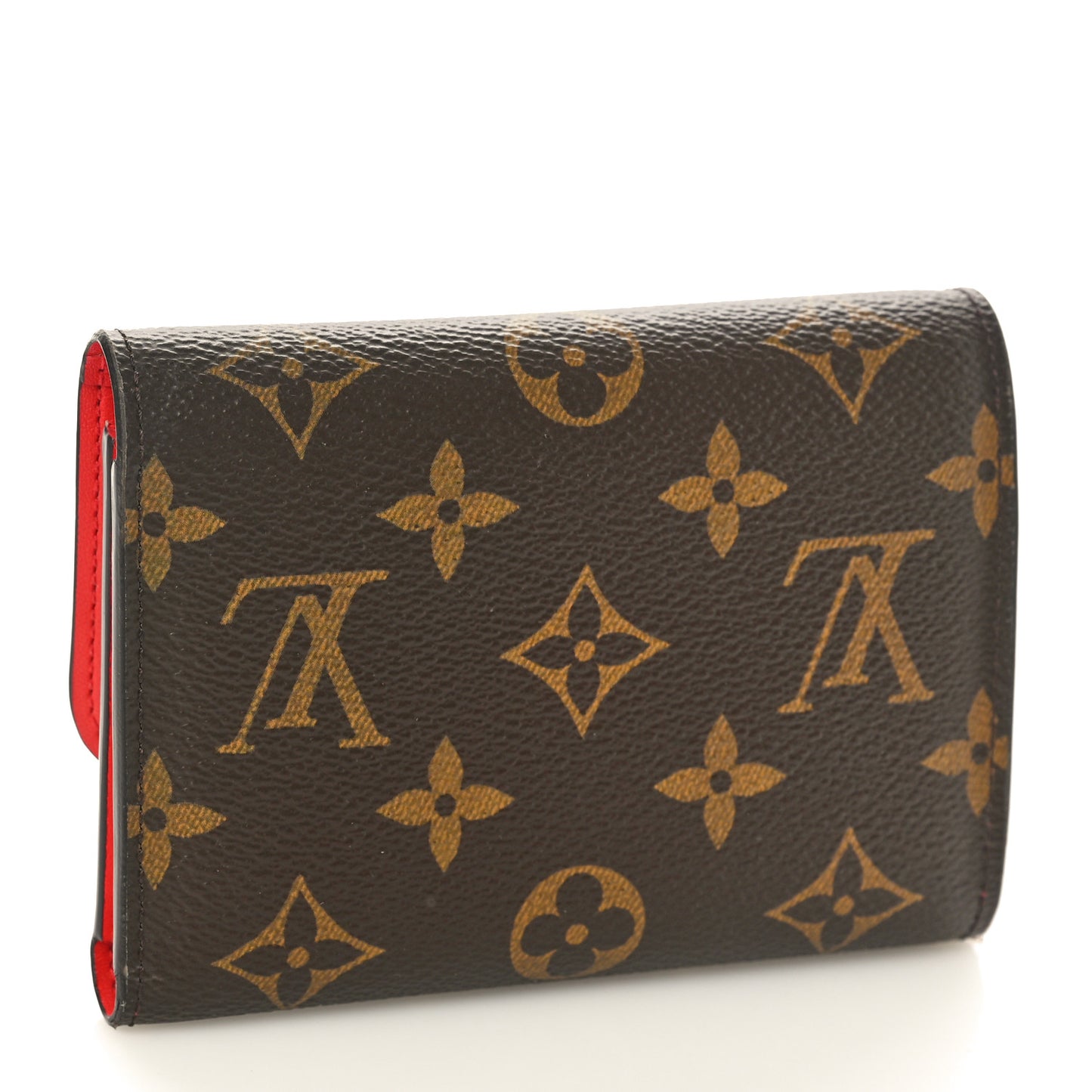 Monogram Flower Lock Compact Wallet Coquelicot