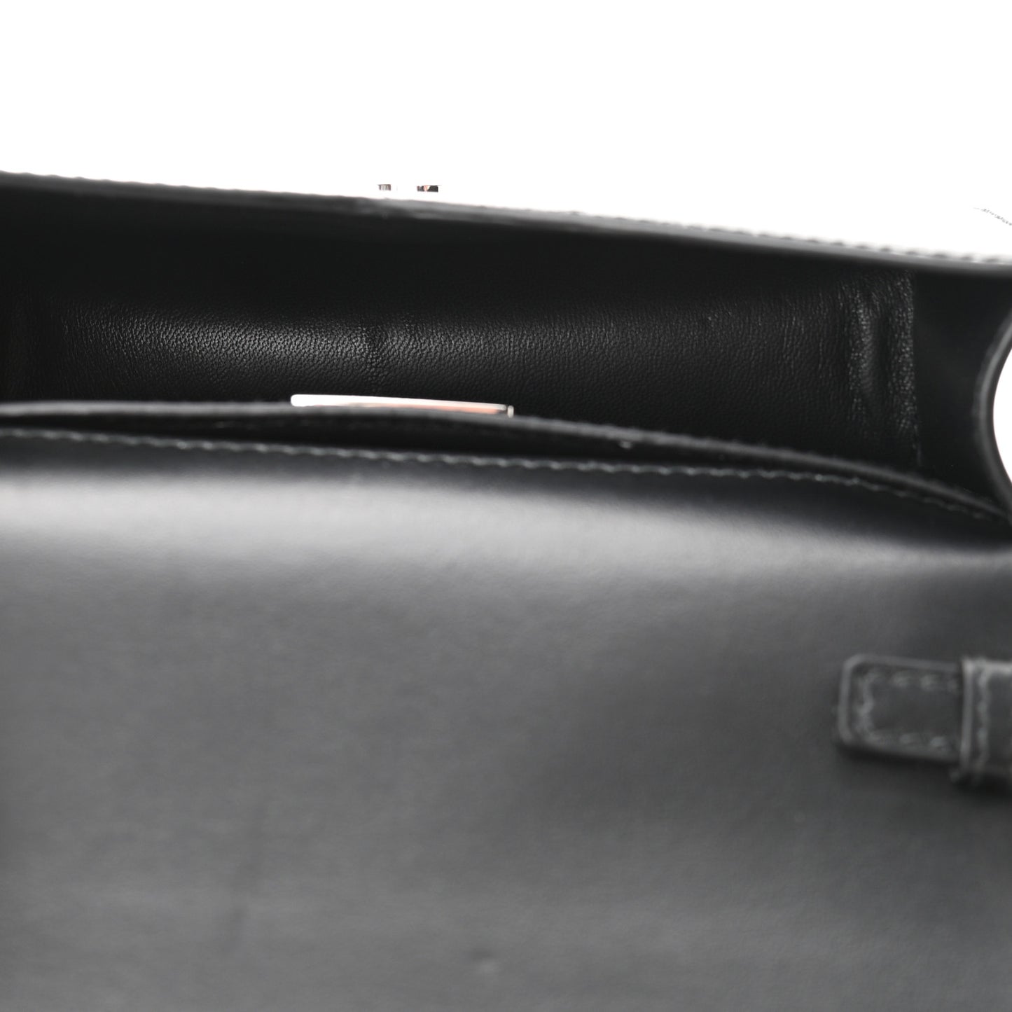 Spazzolato Triangle Logo Plate Flap Chain Crossbody Bag Black