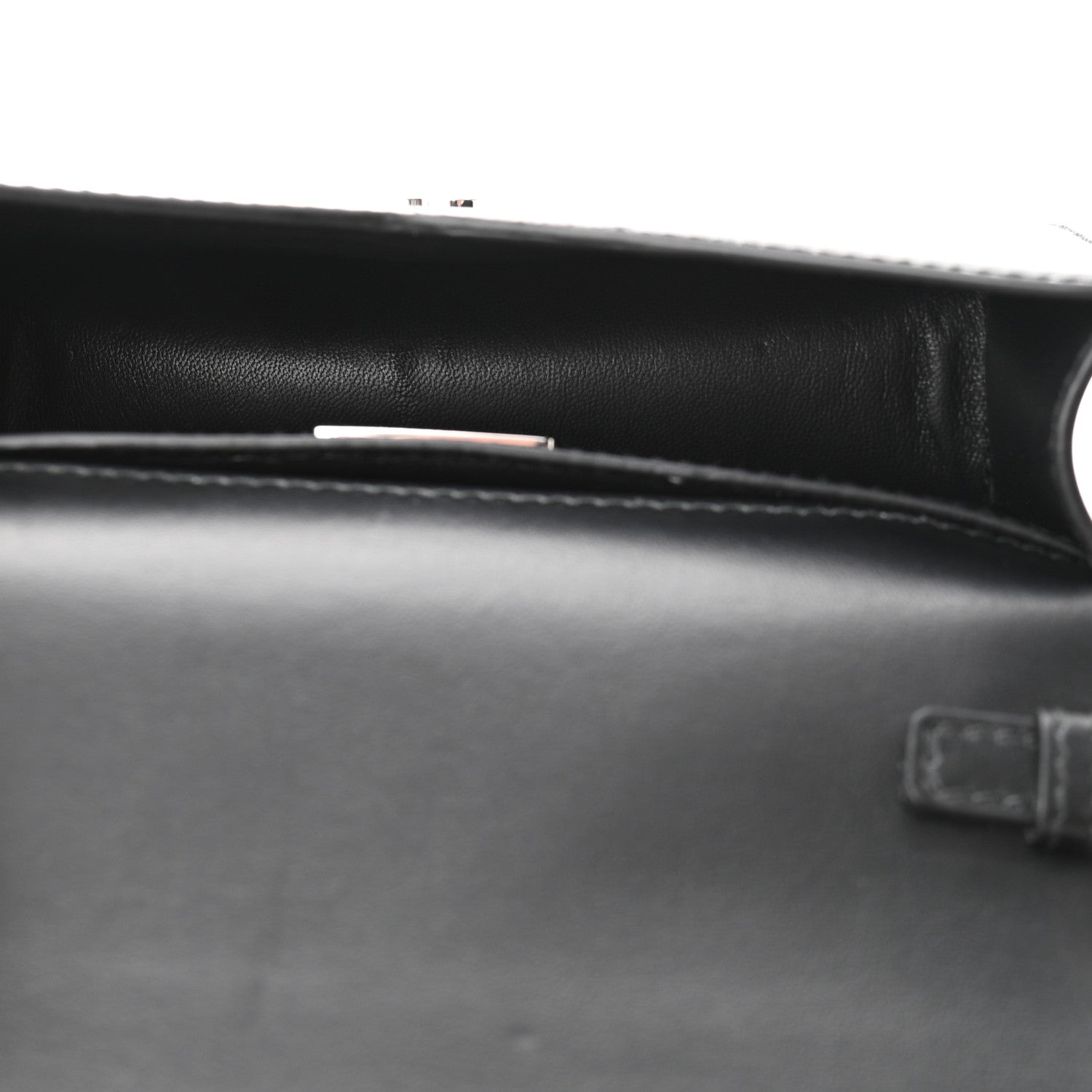 Prada Spazzolato Triangle Logo Plate Flap Chain Crossbody Bag Black 5 of 9