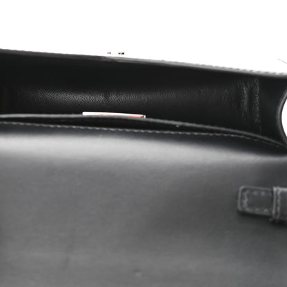 Prada Spazzolato Triangle Logo Plate Flap Chain Crossbody Bag Black 5 of 9
