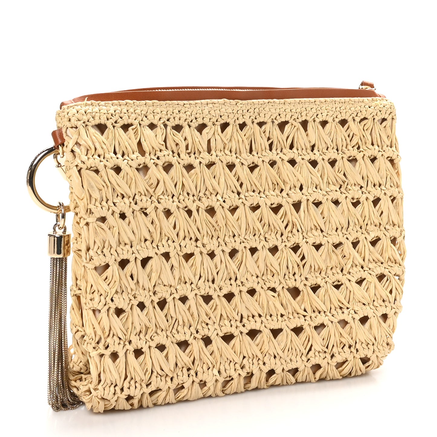 Raffia Callie Tassel Shoulder Bag Natural