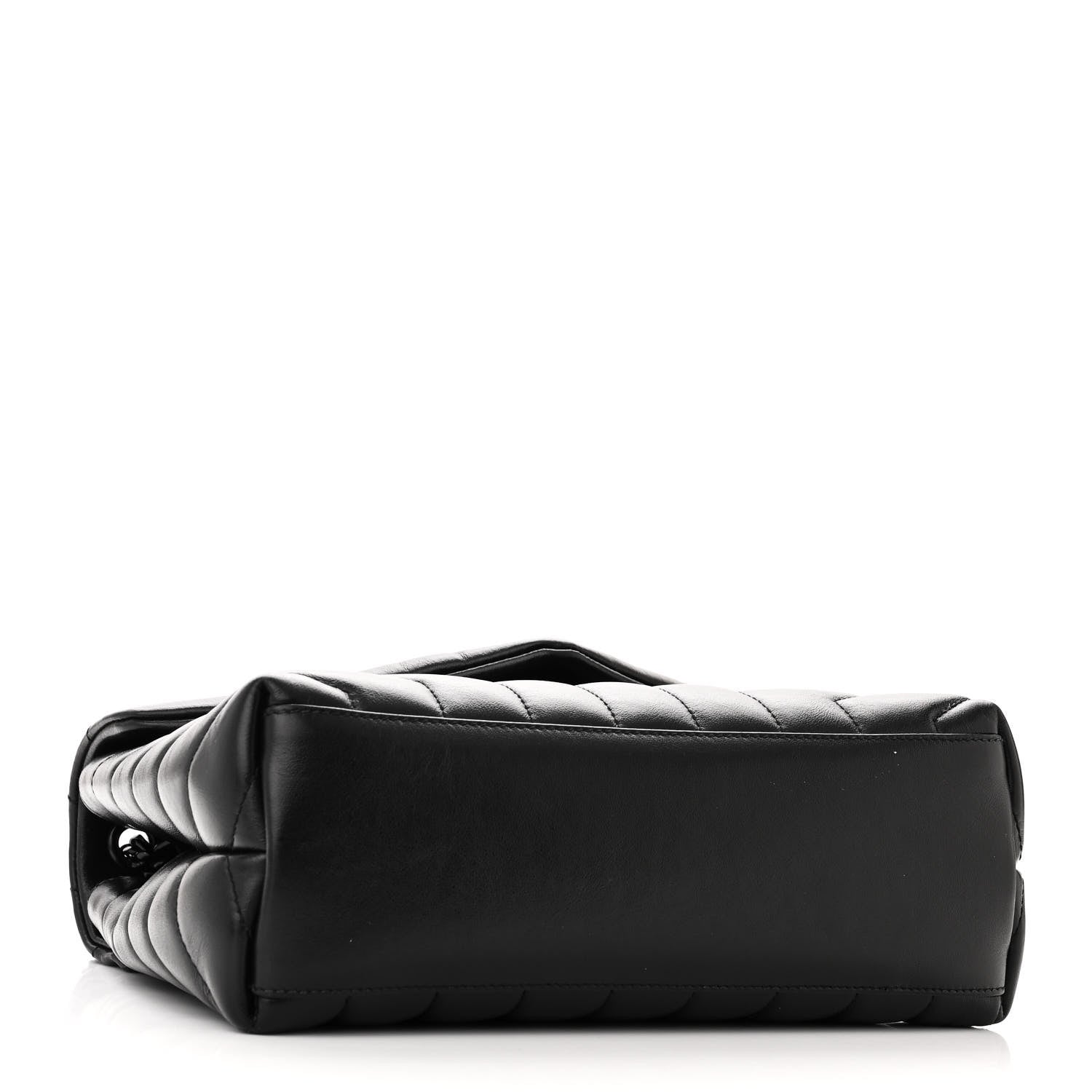 Saint Laurent SAINT LAURENT Calfskin Y Quilted Monogram Monochrome Small Loulou Chain Satchel Black 4 of 10