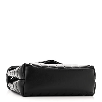 Saint Laurent SAINT LAURENT Calfskin Y Quilted Monogram Monochrome Small Loulou Chain Satchel Black 4 of 10