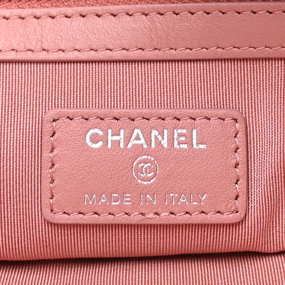 Chanel Ombre Patent Calfskin Quilted Medium Cosmetic Case Pink White 6 of 7