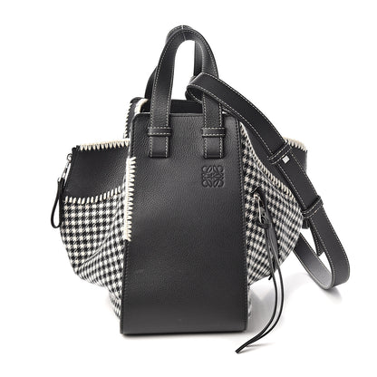 Loewe Calfskin Tweed Small Hammock Shoulder Bag Black White 1 of 8
