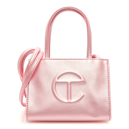 Telfar Metallic Vegan Leather Small Shopping Bag Ballerina 1 of 9