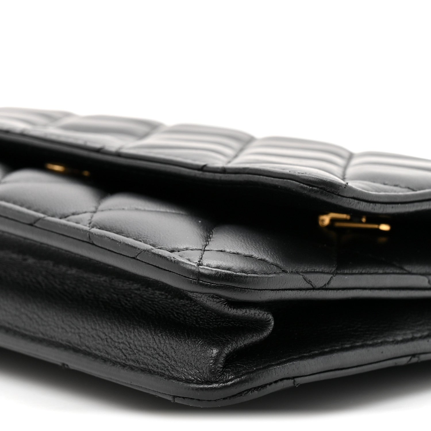 Chanel Lambskin Quilted Wallet On Chain WOC Black 9 of 12
