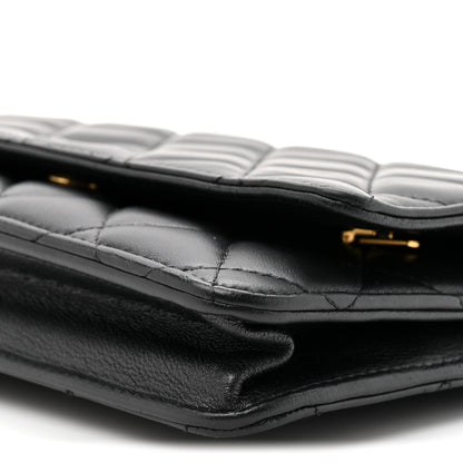 Chanel Lambskin Quilted Wallet On Chain WOC Black 9 of 12
