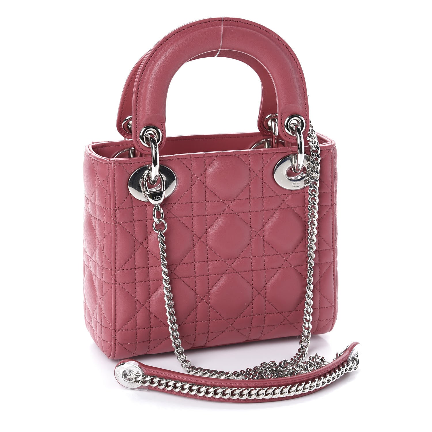 Christian Dior Lambskin Cannage Mini Lady Dior Pink 4 of 10