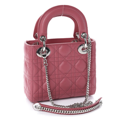 Christian Dior Lambskin Cannage Mini Lady Dior Pink 4 of 10