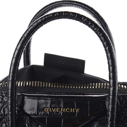 Givenchy Calfskin Crocodile Embossed Small Antigona Black 9 of 11
