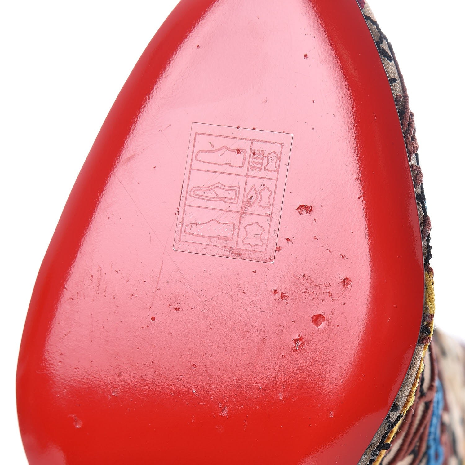 Christian Louboutin Mesh Guipure Wax Lace Calfskin Embossed Miss Tennis 100 Ankle Boots 39.5 Multicolor 7 of 9