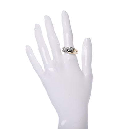 David Yurman Sterling Silver 18K Yellow Gold Diamond Pave Single Loop Labyrinth Ring 56 7.75 2 of 5