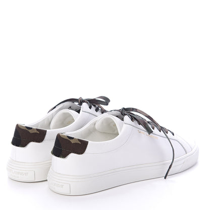 Saint Laurent Calfskin Camouflage Womens Andy Low Top Sneakers 35.5 Optic White 4 of 7