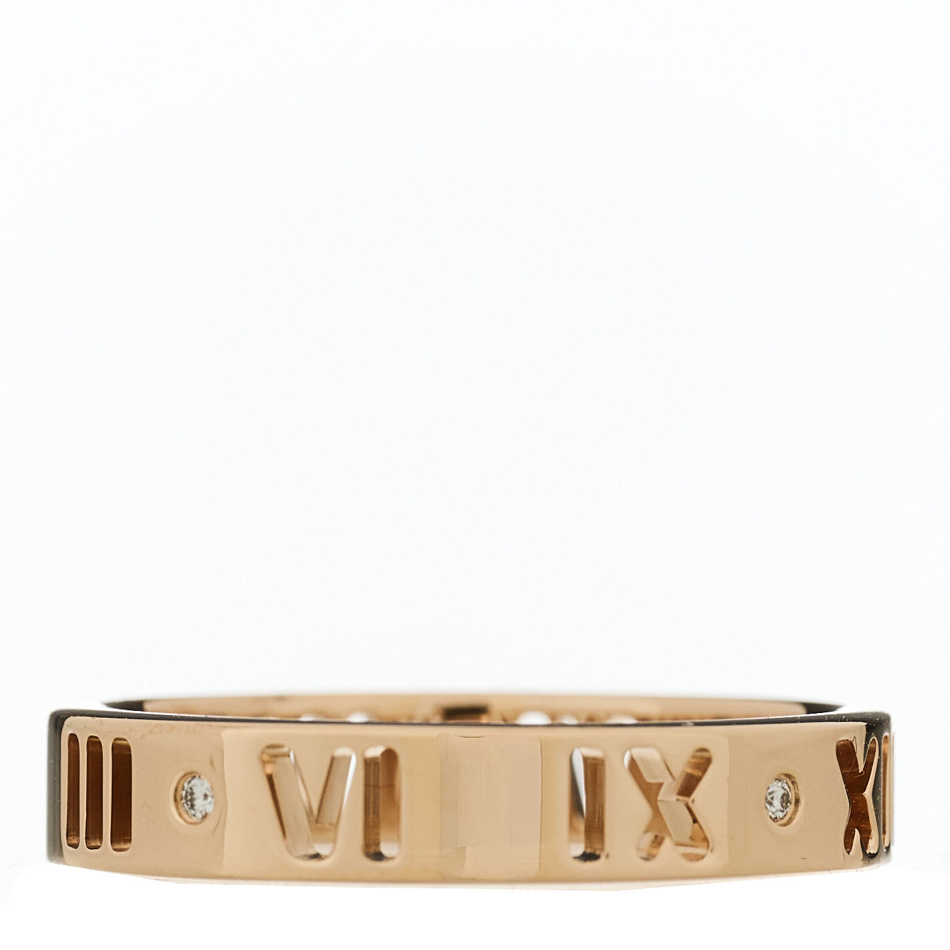 18K Rose Gold Diamond Atlas Pierced Ring 50 5.25
