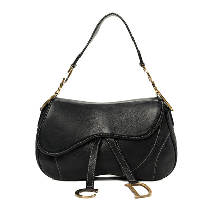 Christian Dior Calfskin Double Saddle Bag Black 1 of 10