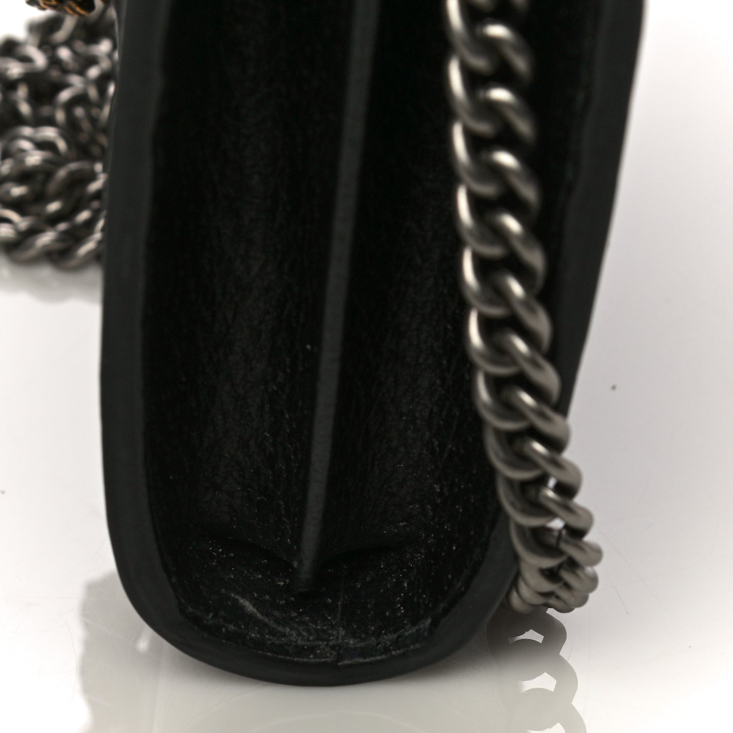 Calfskin Web Mini Dionysus Chain Wallet Black